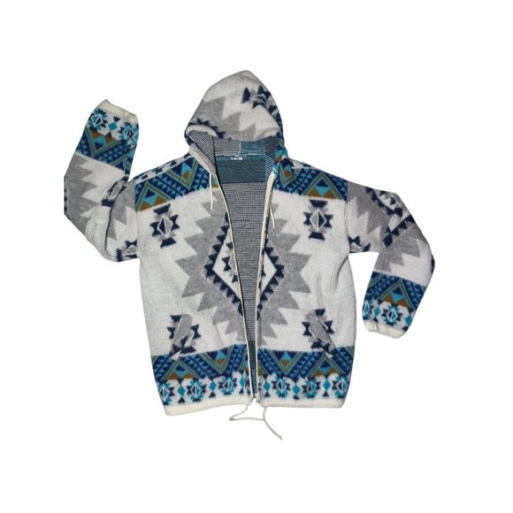 Artesanias Tuntaquimba Women's Full Zip Fuzzy Wool Handmade Indigenous Hoodie S - Picture 2 of 5